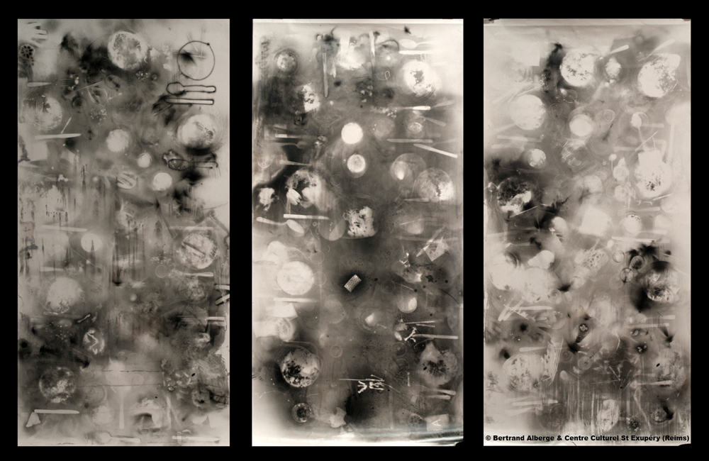 Bertrand Alberge - plasticien - photogramme - trois repas photogrammiques
